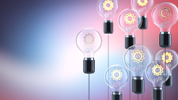 Innovation and new ideas lightbulb concept stock photo