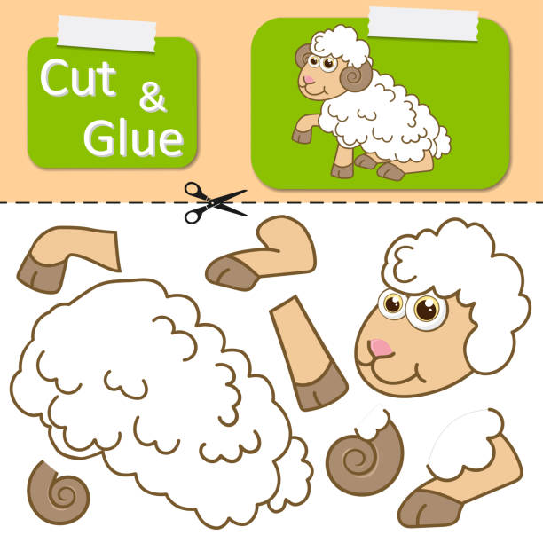 Cut and glue the paper Mutton. Create application the cartoon funny Sheep. Education riddle entertainment and amusement for children. Kids logic game, activities jigsaw. Preschool worksheet activity. Cut and glue the paper Mutton. Create application the cartoon funny Sheep. Education riddle entertainment and amusement for children. Kids logic game, activities jigsaw. Preschool worksheet activity origami sheep stock illustrations