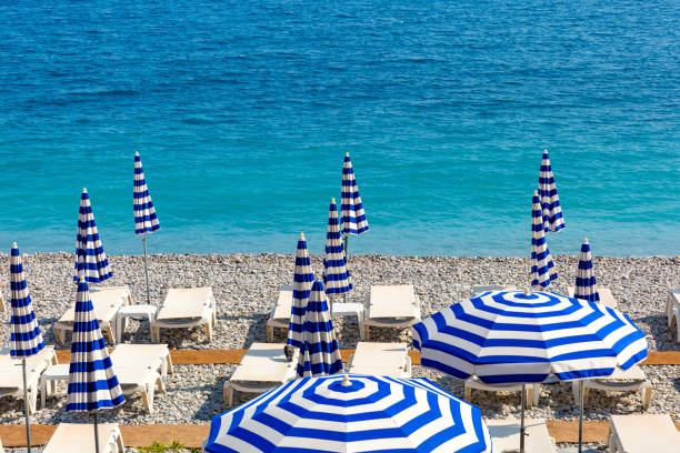 istock Empty beach in Nice, France 1358627248