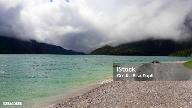 Lake Molveno Stock Photo - Download Image Now - Beauty In Nature, Cloud - Sky, Color Image