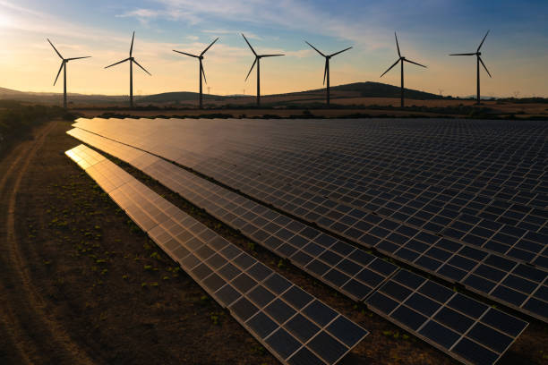 istock Solar and wind energy farm 1358631177
