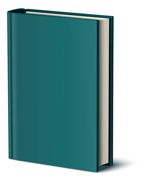 Standing closed book mockup. Realistic green hardcover Standing closed book mockup. Realistic green hardcover isolated on white background Hardcover Book stock illustrations