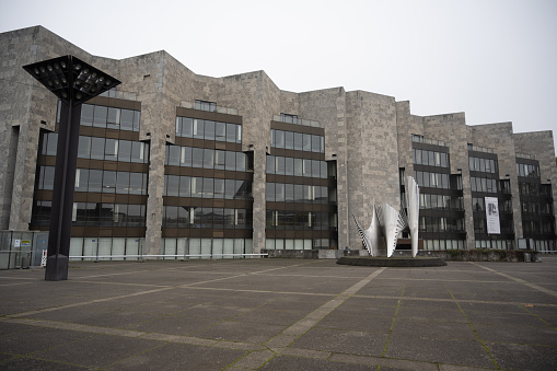 Mainz, Germany - November 11, 2021: The city hall, designed by Arne Jacobsen and Otto Weitling.