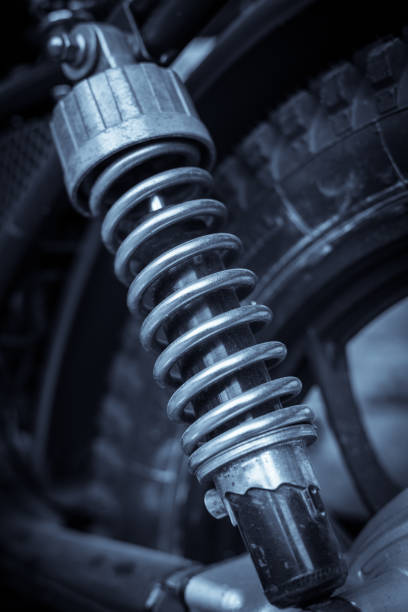istock Motorcycle shock absorber with metallic springs 1358635351