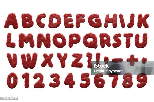 Cartoon Furry Monster Alphabet Stock Photo - Download Image Now - Animal Hair, Fur, Typescript