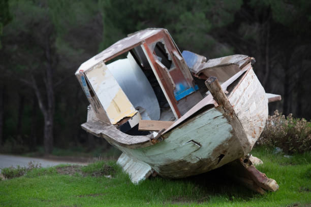 istock A boat landed for repair 1358637456