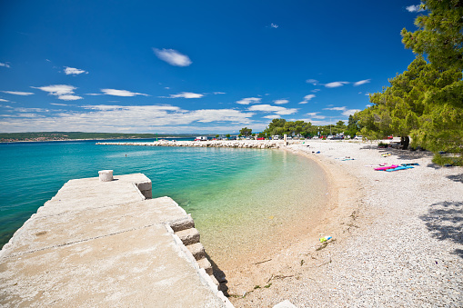 Crikvenica. View of Crikvenica scenic beach and waterfront, Kvarner bay of Croatia