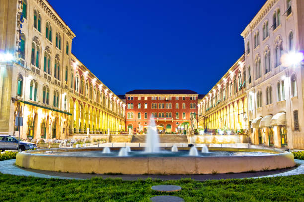 istock Prokurative square and fountain in Split evening colorful view 1358647918