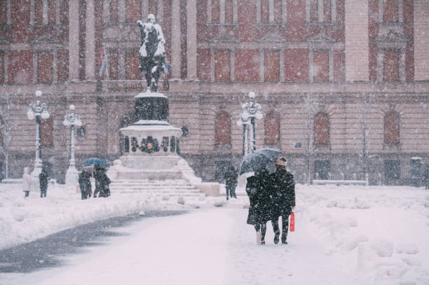 istock Blizzard in an urban environment 1358648660