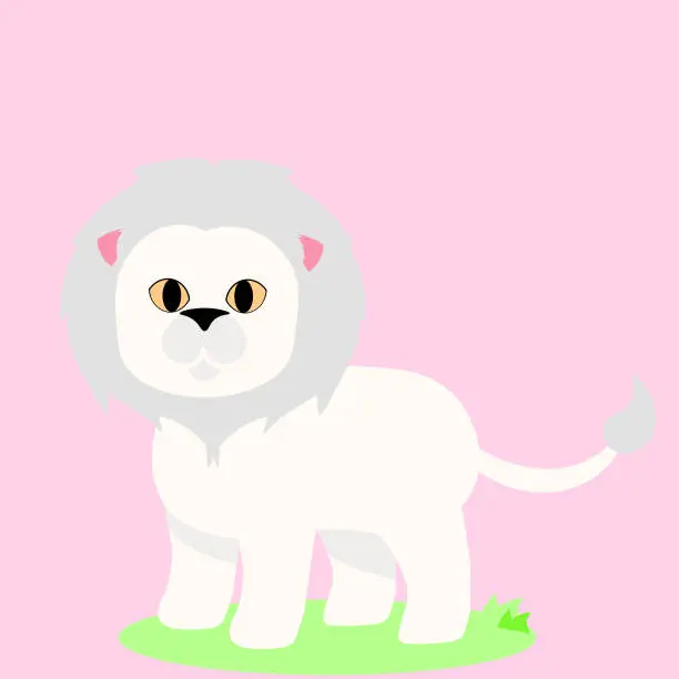 Vector illustration of White lion