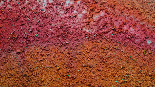 istock Oxidized copper, abstraction.  Natural orange, blue. green yellow background with patina rusty copper plate 1358650023