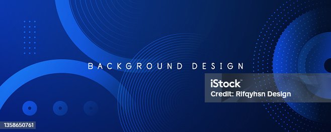 istock Abstract blue gradient geometric shape circle background. Modern futuristic background. Can be use for landing page, book covers, brochures, flyers, magazines, any brandings, banners, headers, presentations, and wallpaper backgrounds 1358650761