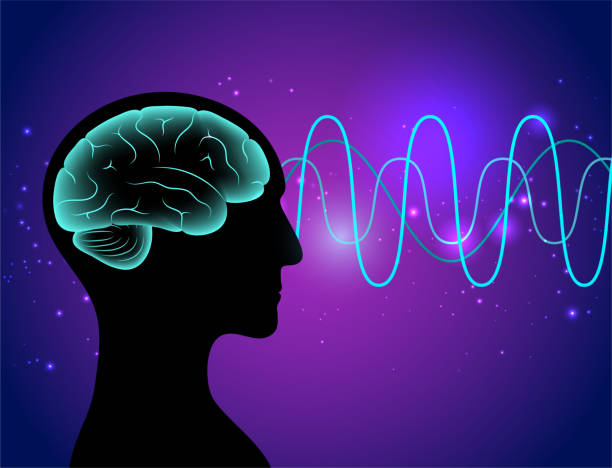 fala mózgowa 3d - electromagnetic pulse stock illustrations
