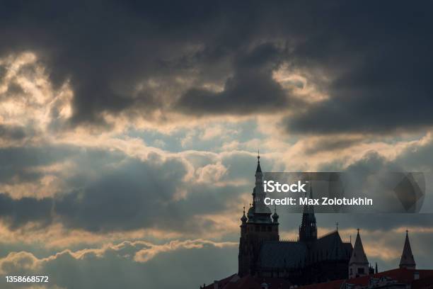 Cathedral Of St Vitus Wenceslas And Vojtech A Gothic Catholic Cathedral In Prague Castle Seat Of The Archbishop Of Prague The Cathedral Is Ranked Among The Pearls Of European Gothic Stock Photo - Download Image Now