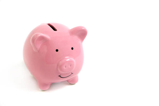 istock Pink Piggy Bank on White Background 1358670155