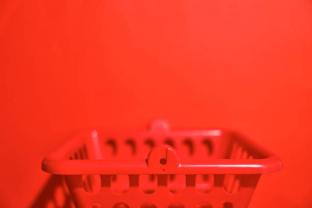 A studio photo of a christmas shopping basket