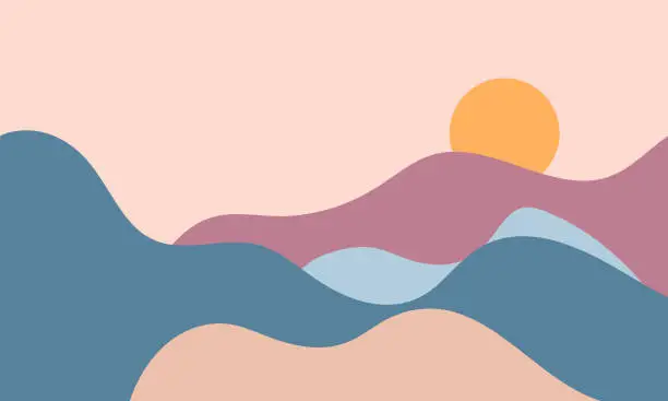 Vector illustration of Abstract Mountain Aesthetic Backgrounds Landscapes