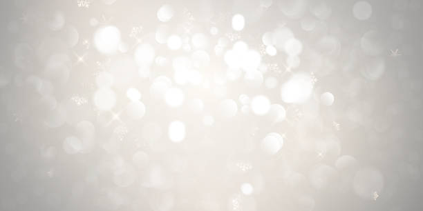istock Merry Christmas and Happy New Year gray background and snowflakes celebration background template with elegant greeting card ribbon 1358679299