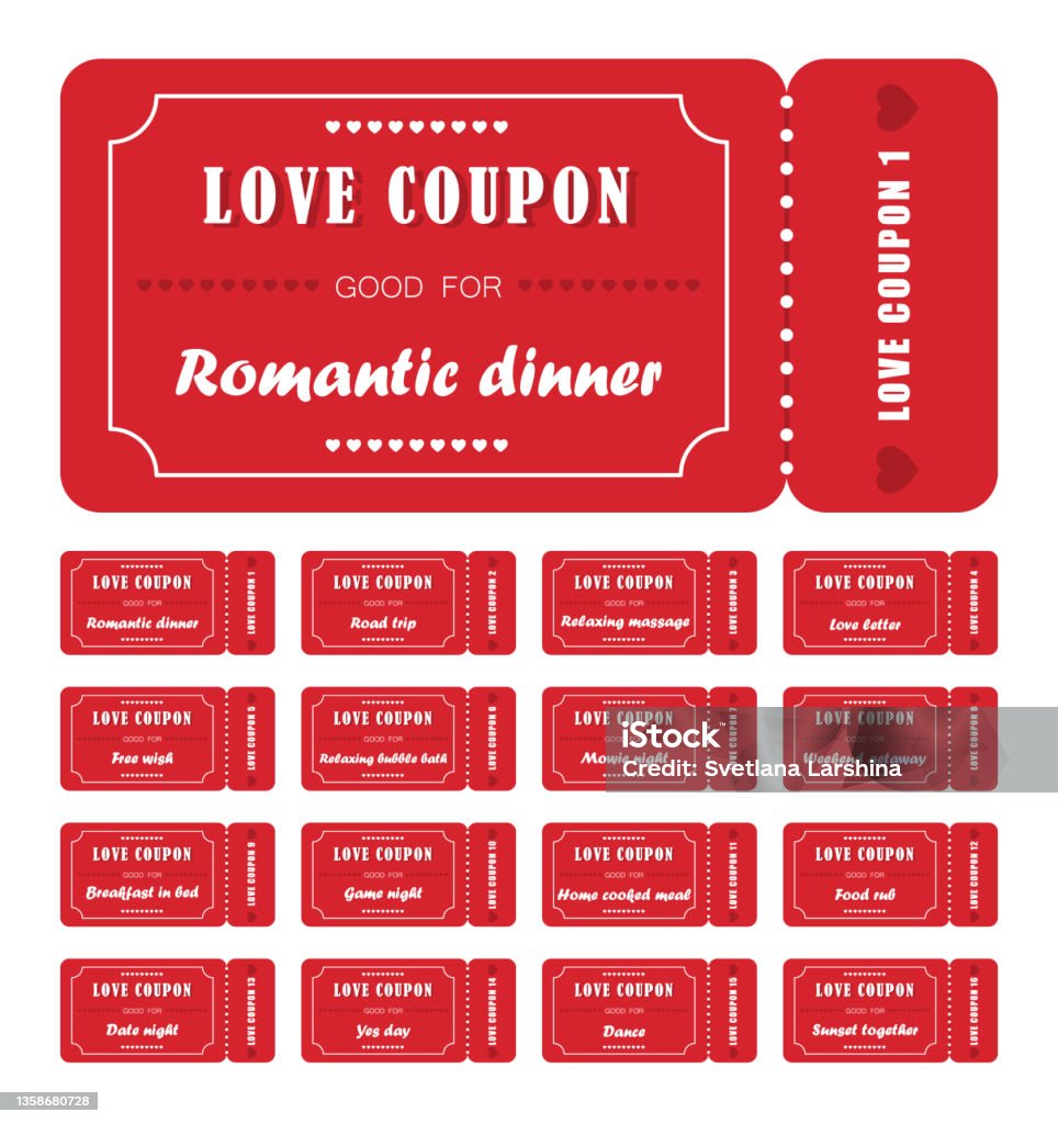 Coupon Book For Valentines Day Love Night Tickets Best Gift For ...