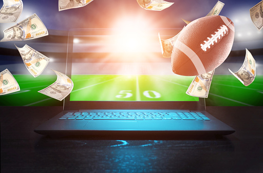 Online sports betting concept. American football.