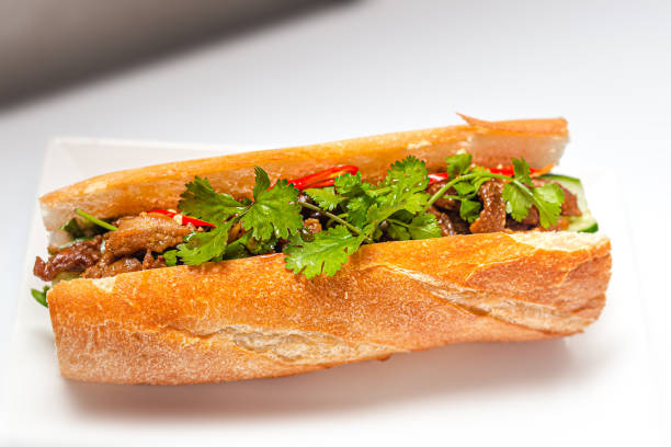istock Vietnamese Sandwich Banh Mi Cut Out White Background High Resolution 1358689315