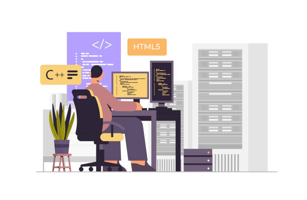 40+ Cyber Engineers Back View Illustrations, Royalty-Free Vector ...