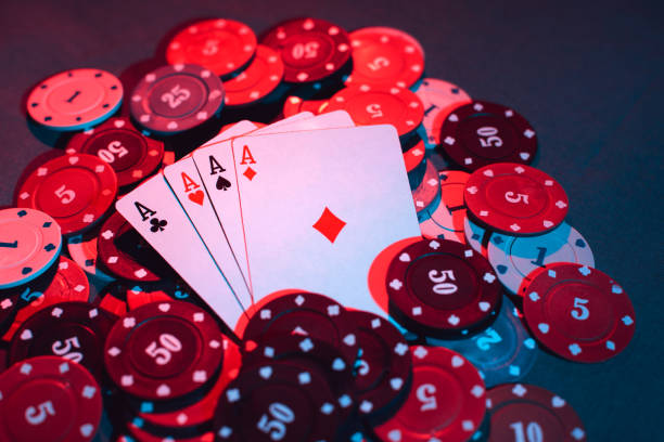 istock playing chips and playing cards close-up. the view from the top 1358691923