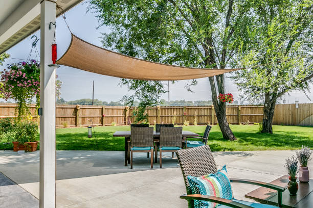 istock Fabric allowing shade on back porch 1358693780