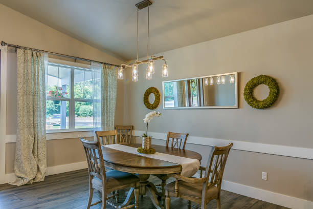 istock Round dining table in new home 1358693813