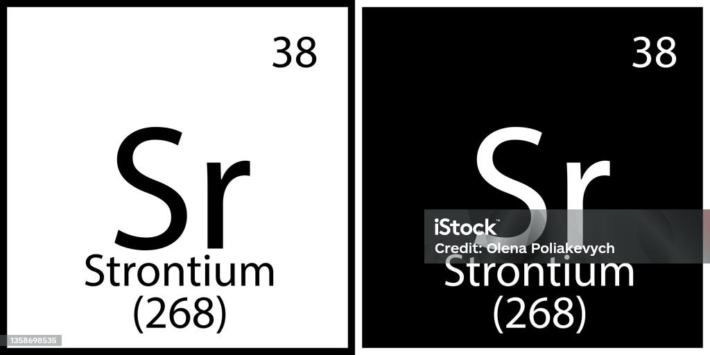 Strontium Visual Strontium Chemical Symbol Square Frames Science Structure Flat Art ...