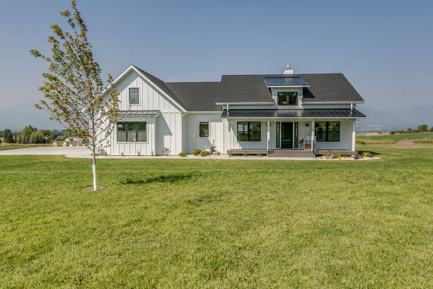 istock White modern farmhouse on large property 1358700991