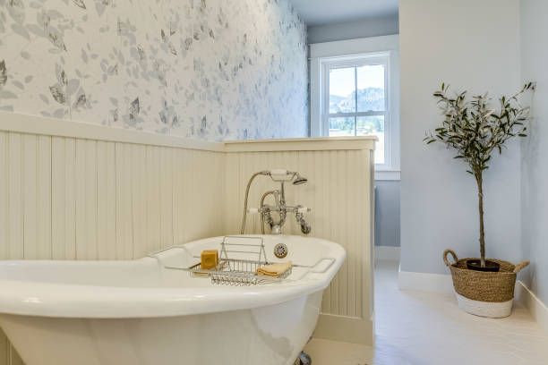 istock Lovely clawfoot tub in master suite 1358703250