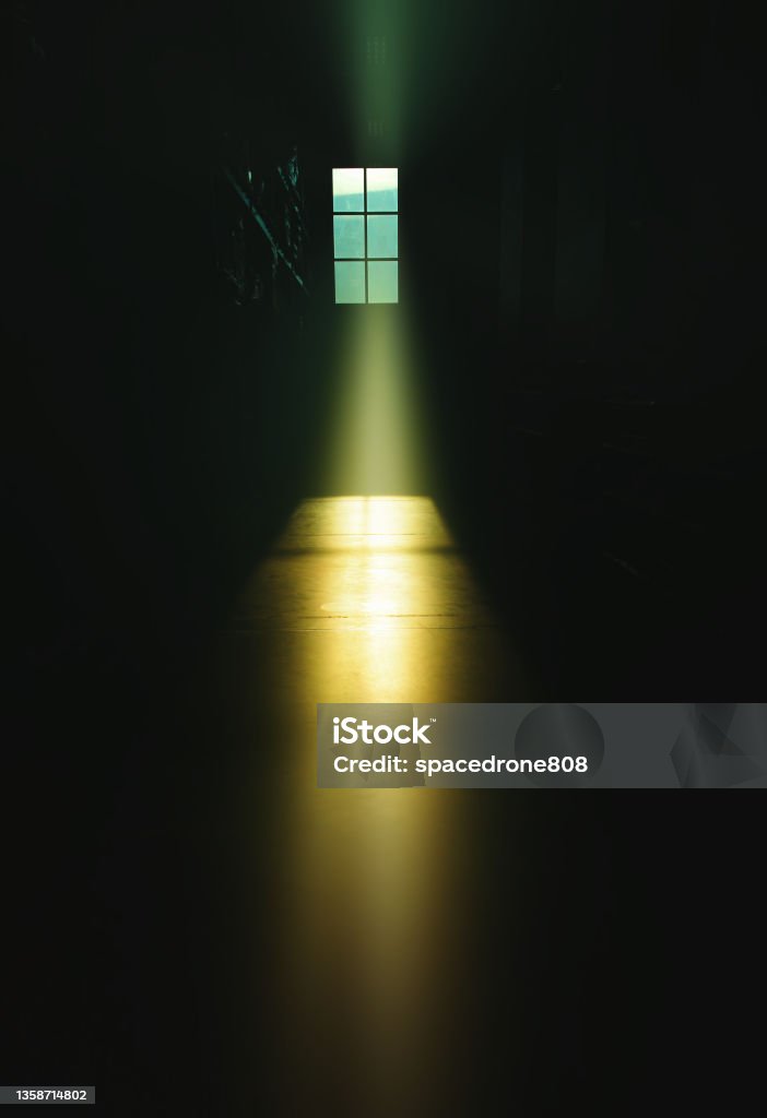 Window Light Rays Portrait Background Dramatic Light Ray Through Window Stock Photo - Download Image Now ...