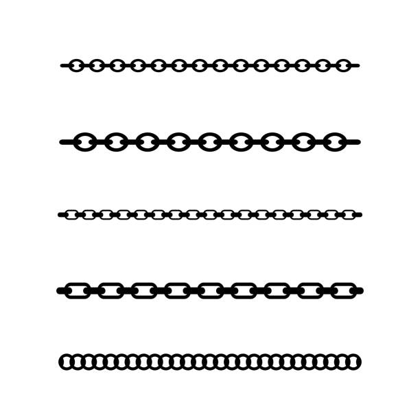 Chain line vector design element on white background