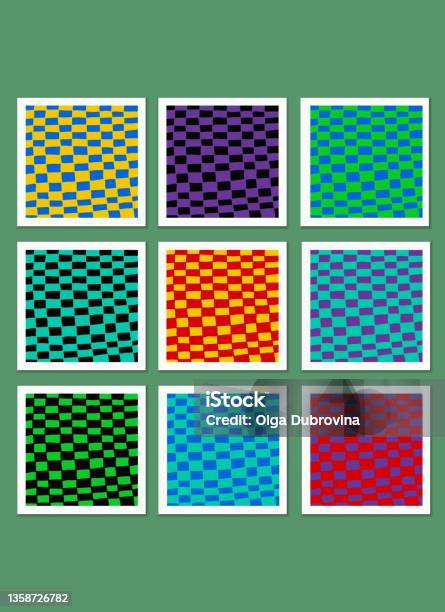 Different Rectangle Patterns Set Of Geometric Pattern Of Different Rectangles Handdrawn In Bright ...