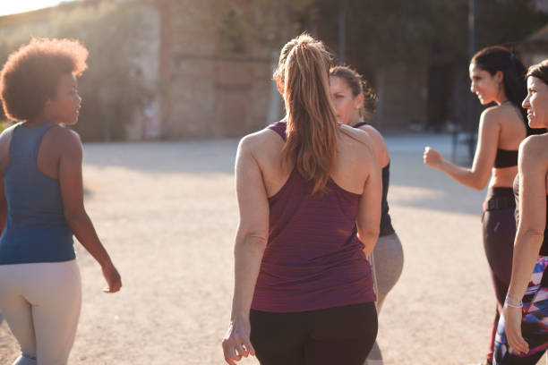istock A group of women is practicing sport together. 1358730843