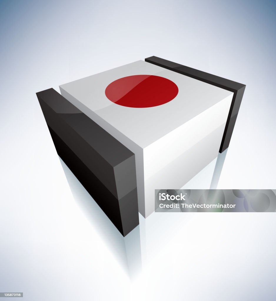 3D flag of Japan Three-dimensional Flag of Asia: Japan (part of the 3D Flags Icons Set) EPS v. 10 Asia stock vector