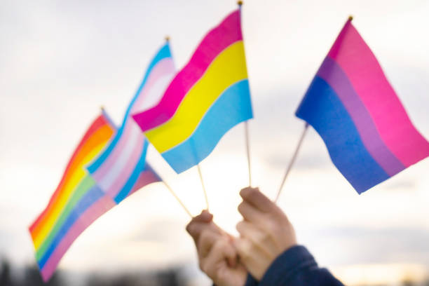istock Hands holding pride flags in the sky 1358731458