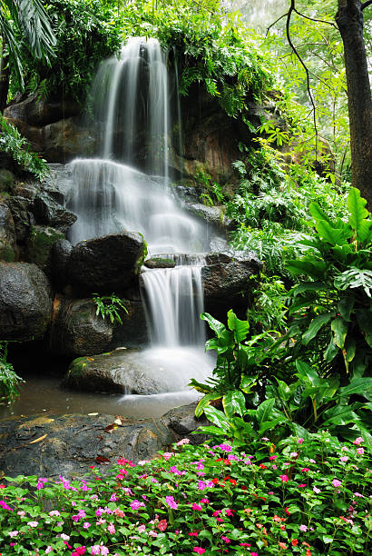 istock Beautiful waterfall in the garden 135873327