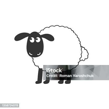 istock Lamb. Cute drawn lamb. Sketch drawing for design. Vector image 1358734078