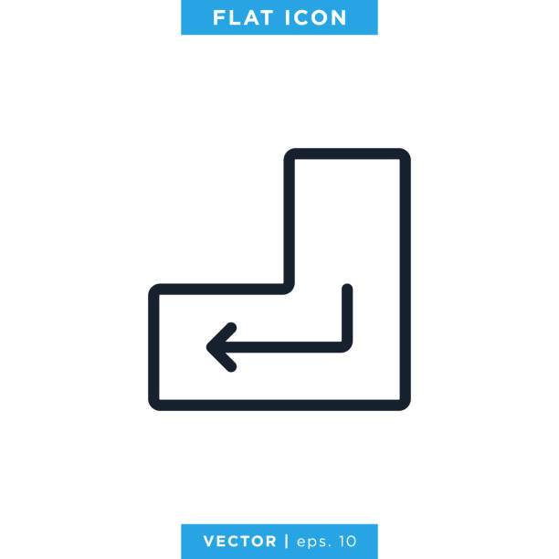 ilustraciones, imágenes clip art, dibujos animados e iconos de stock de introduzca el icono de botón vector de la plantilla de diseño de ilustración de stock. trazo editable. - enter key illustrations
