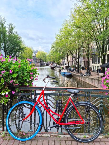 istock Amsterdam canal and bicycles, The Netherlands 1358734273