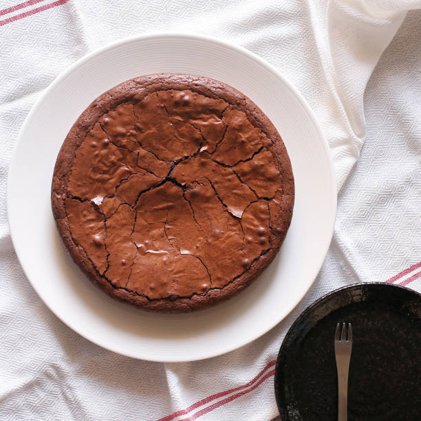 istock Fudgy dark chocolate brownie less sugar & less flour 1358734279