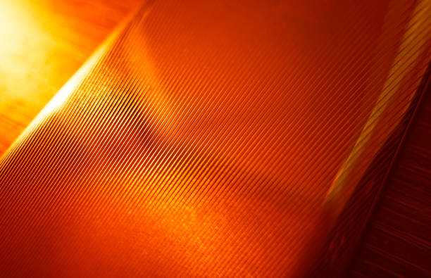 Golden steel lines surface texture background stock photo