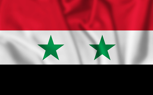 Flag of Syria blowing in the wind.