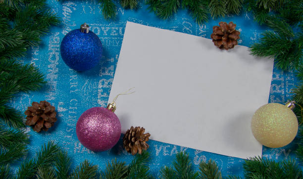 istock New Year's composition. Christmas composition. Spruce branches and balls 1358737582