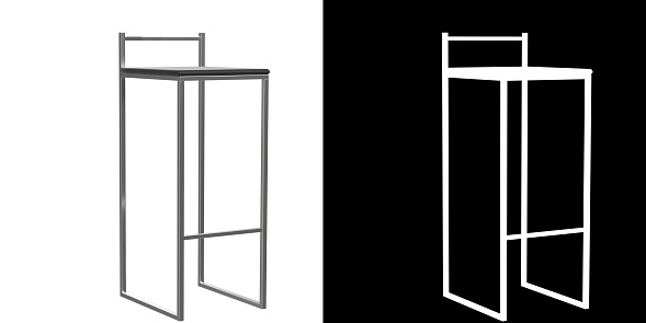 3D rendering illustration of a bar stool