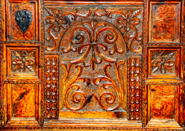 istock Carved traditional wooden decoration. 1358737802