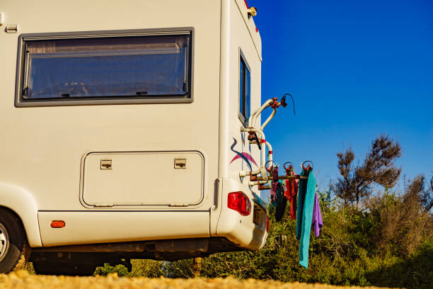 istock Caravan with clothes to dry 1358741007