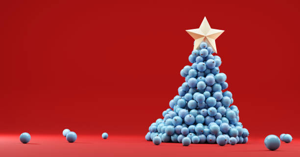 istock Christmas tree made of blue glass balls 1358741661